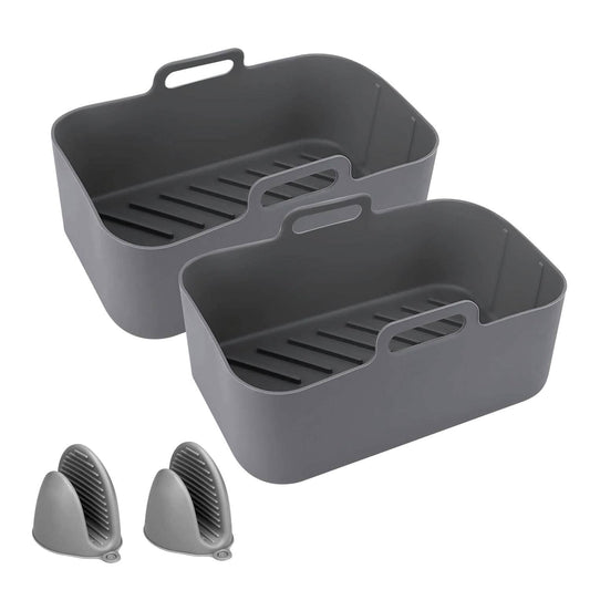 Reusable Air Fryer Silicone Pot Rectangle Replacement of Parchment Liners 6-8 Quart