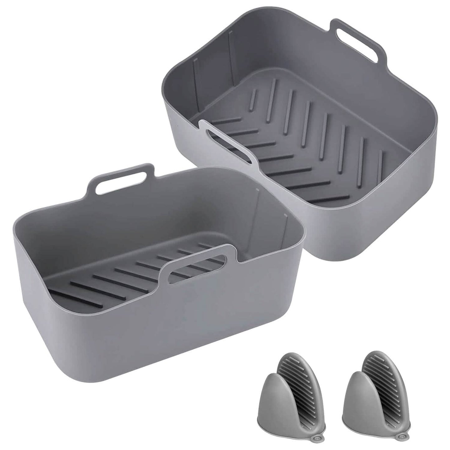 Reusable Air Fryer Silicone Pot Rectangle Replacement of Parchment Liners 6-8 Quart