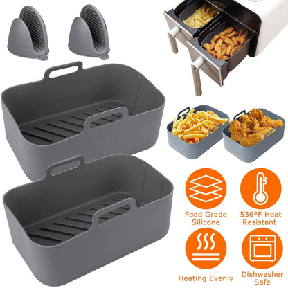 Reusable Air Fryer Silicone Pot Rectangle Replacement of Parchment Liners 6-8 Quart