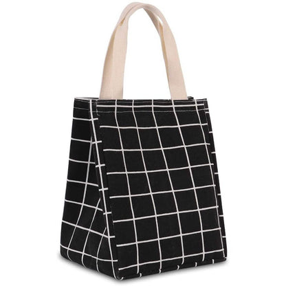 Reusable Lunch Bag Insulated Lunch Box Canvas Fabric with Aluminum Foil