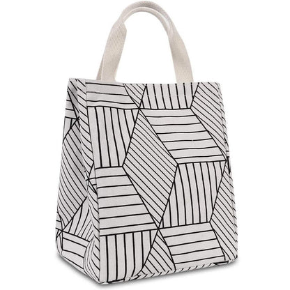 Reusable Lunch Bag Insulated Lunch Box Canvas Fabric with Aluminum Foil