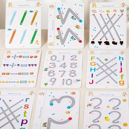 Reusable Magic Practice Workbook Set with Erasable Pen and Refills