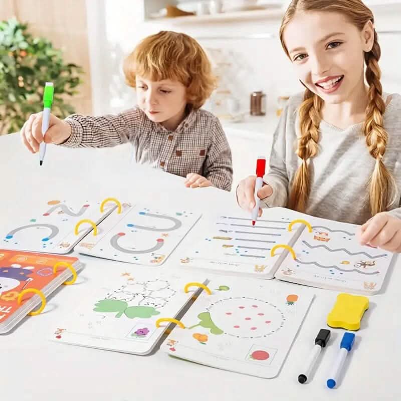 Reusable Magic Practice Workbook Set with Erasable Pen and Refills