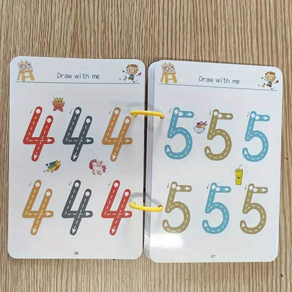 Reusable Magic Practice Workbook Set with Erasable Pen and Refills