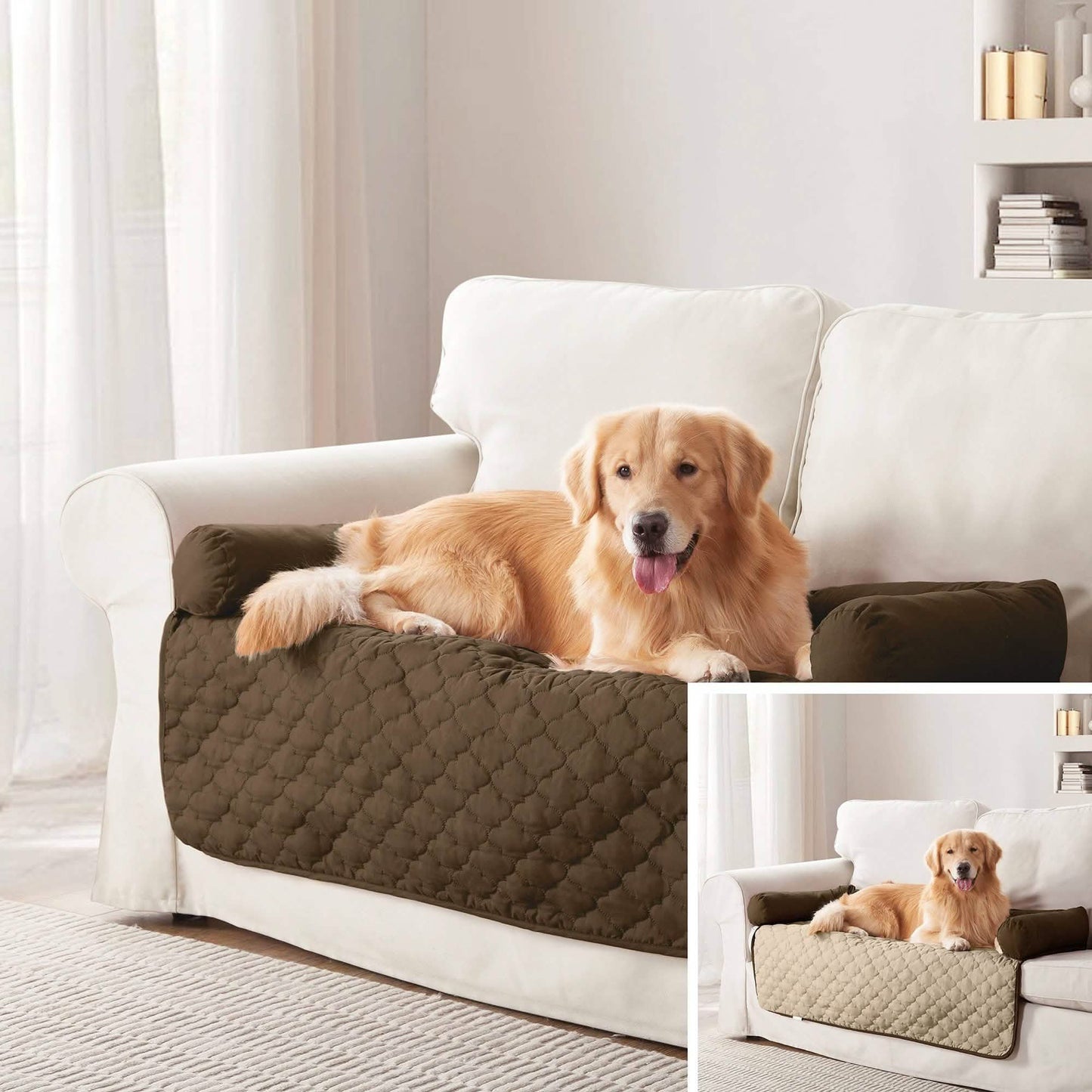 Reversible Pet Bed & Furniture Protector with Cushion Anchors - Assorted Styles