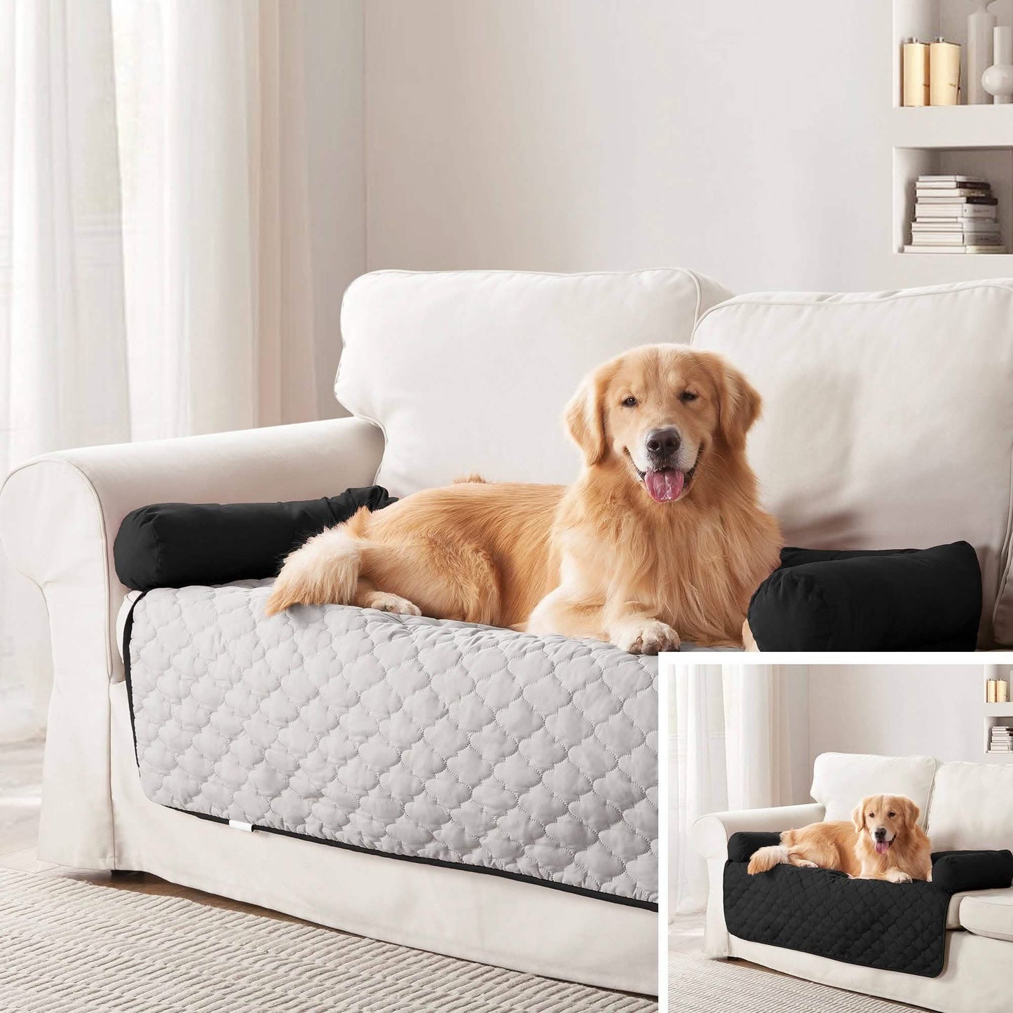 Reversible Pet Bed & Furniture Protector with Cushion Anchors - Assorted Styles