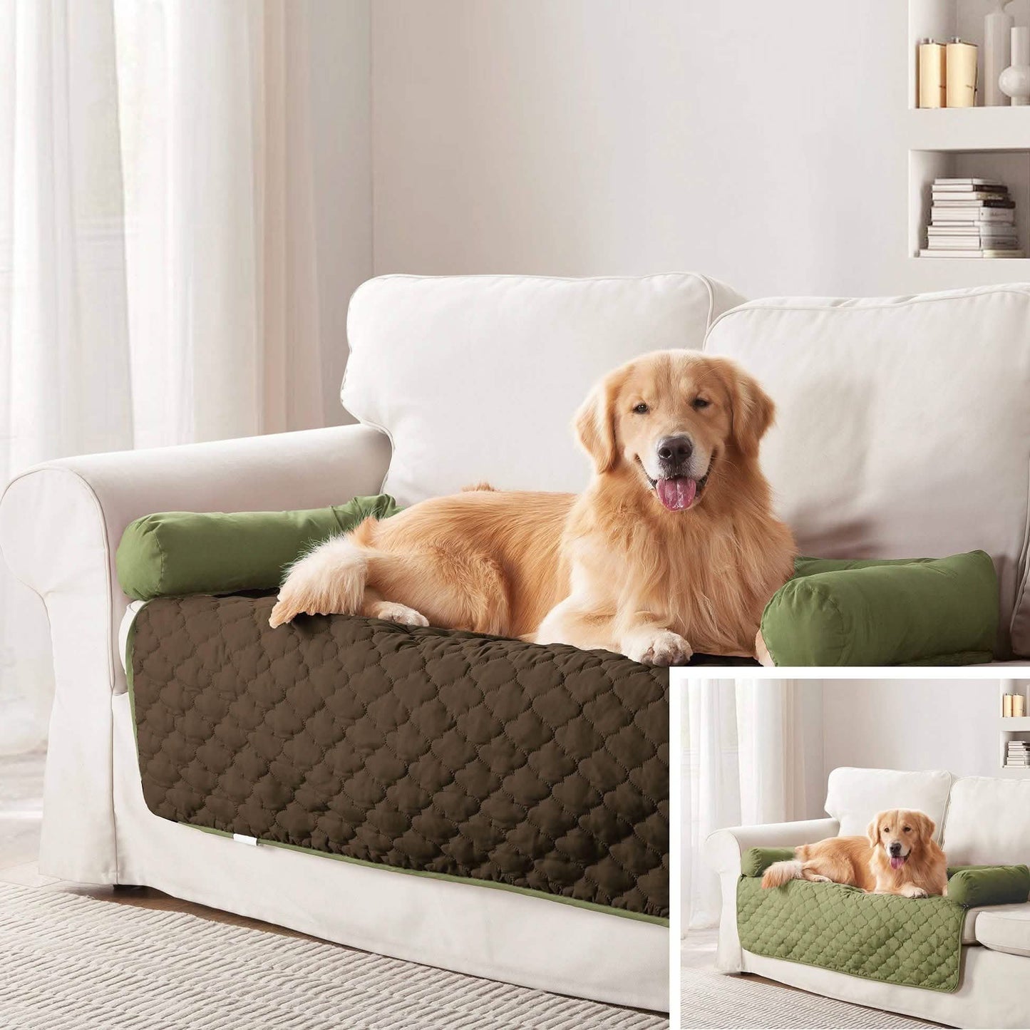 Reversible Pet Bed & Furniture Protector with Cushion Anchors - Assorted Styles