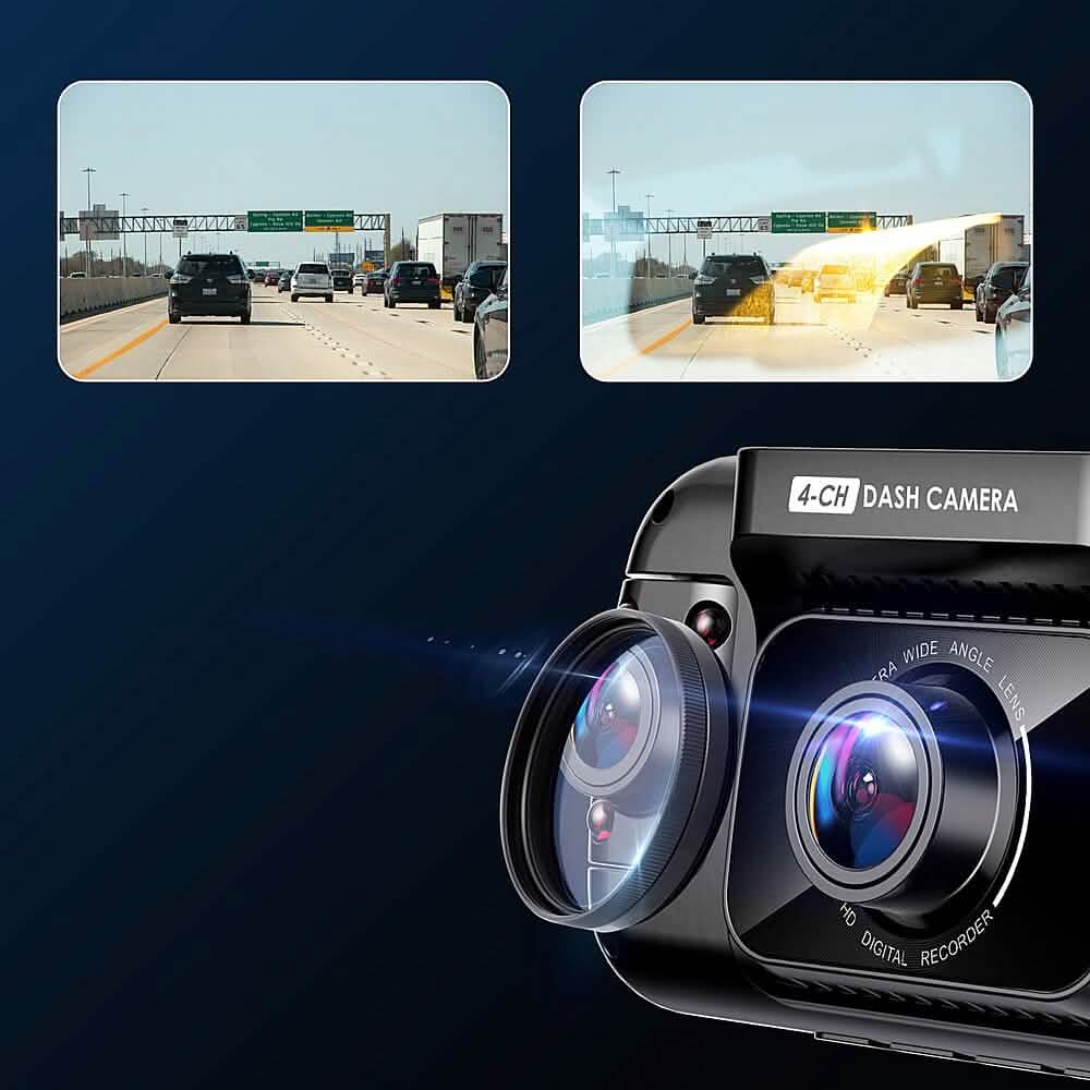Rexing - R4 4 Channel Dash Cam with All Around 1080p Resolution, Wi-Fi, and GPS - Black  (Refurbished)