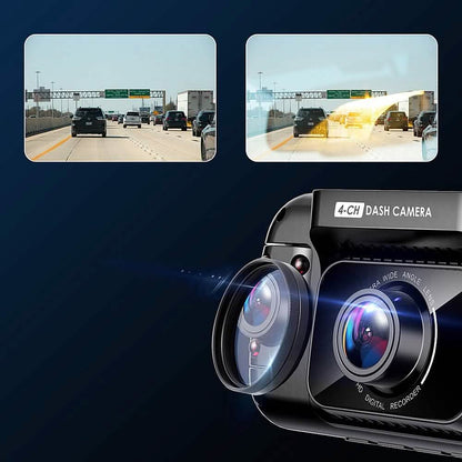Rexing - R4 4 Channel Dash Cam with All Around 1080p Resolution, Wi-Fi, and GPS - Black  (Refurbished)