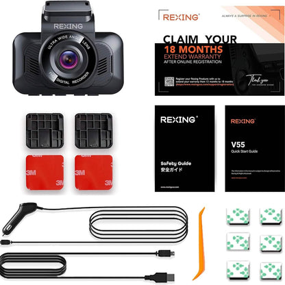 RexingUSA V55 Dash Cam - 4k Modular Capabilities  (Refurbished)