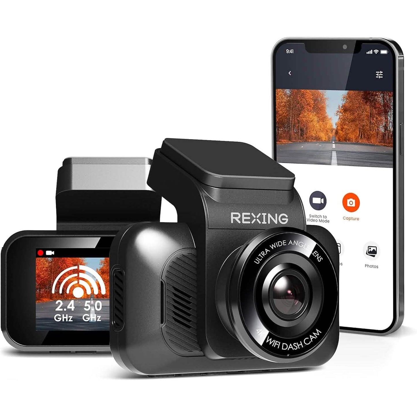 RexingUSA V55 Dash Cam - 4k Modular Capabilities  (Refurbished)