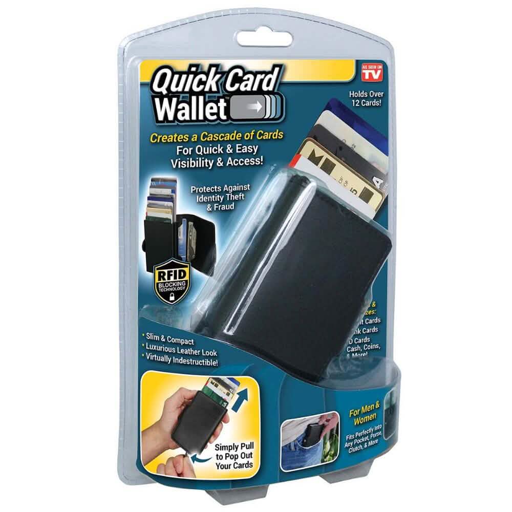 RFID-Blocking Cascading Quick Card Wallet