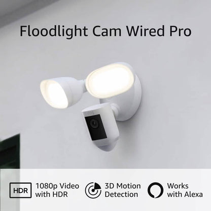 Ring Floodlight Cam Wired Pro with Bird’s Eye View and 3D Motion Detection (Refurbished)