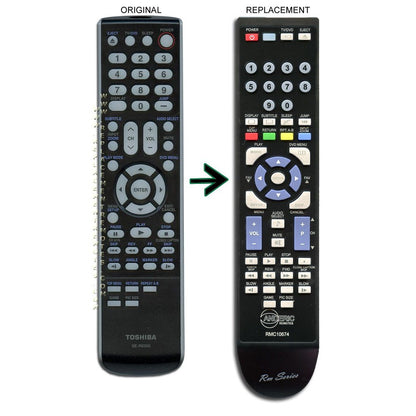 Anderic TV/DVD Remote Control for Toshiba SE-R0305, DC-LWB1, and others - RMC10674