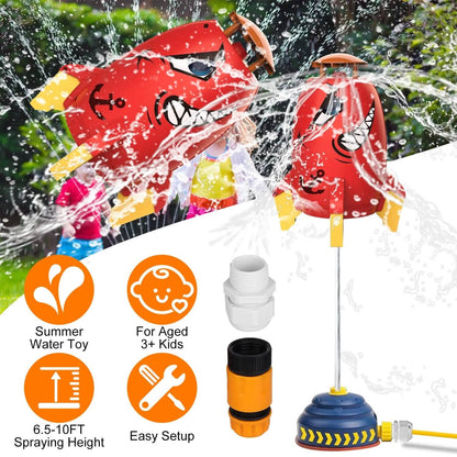 Rocket Sprinkler Launcher Water Sprinkler Flying Splashing 360° Rotation for 3+ Years Old