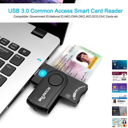 Rocketek DOD Military USB Common Access CAC Memory Card Reader