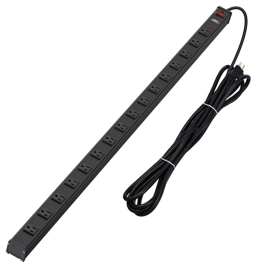 16-Outlet Metal Power Strip Surge Protector, 1800 Joules, 2.6" Ultra-Wide Spaced, 15ft