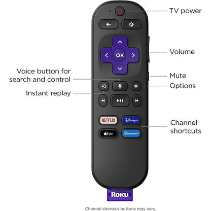 Roku RC-FA1 Universal for Roku Streaming Stick and Roku TVs Voice Roku Streaming Remote Control