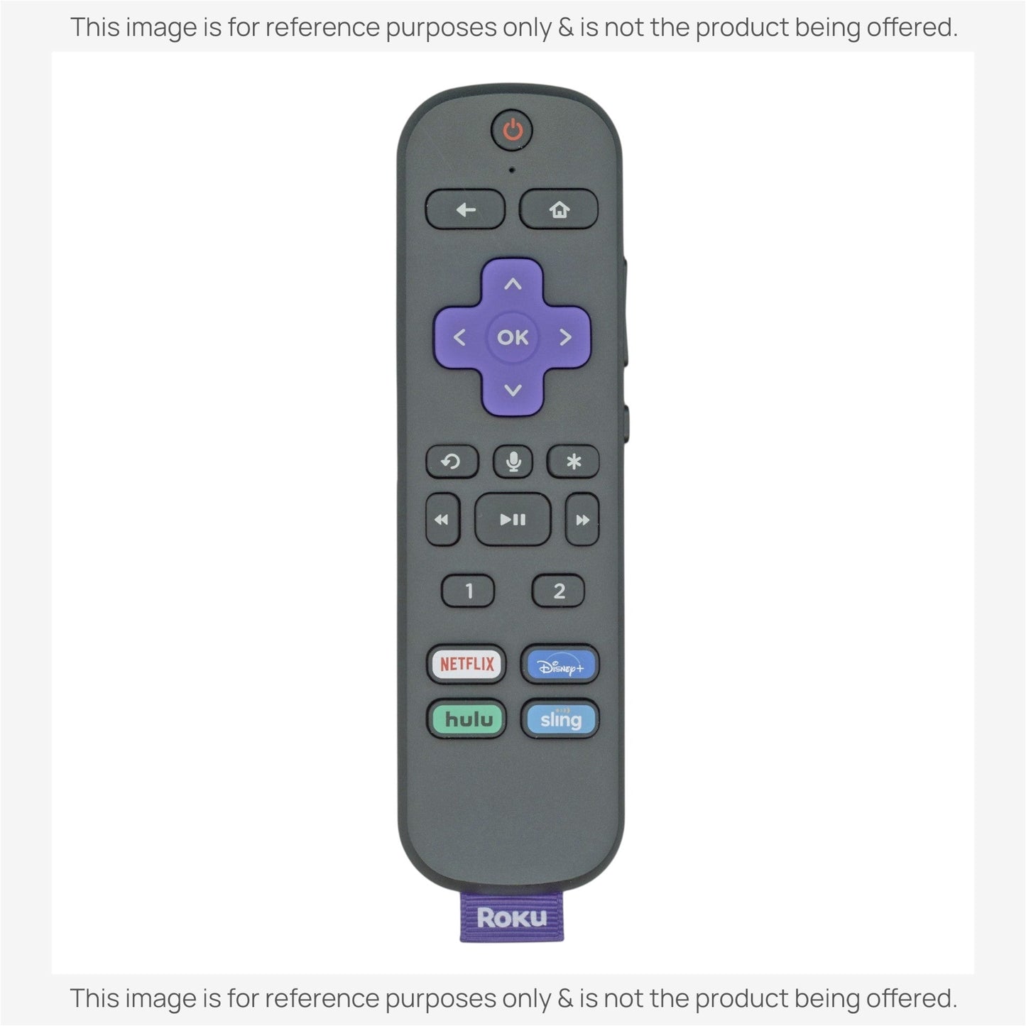 Substitute for Roku RC-506 Voice Streaming Remote Control [RCGZ1, NO HEADPHONE / SHORTKEYS]