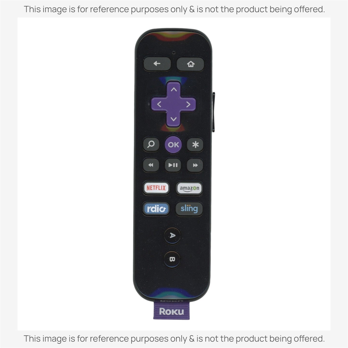 Substitute for Roku RCTR2 RF Streaming Remote Control 3226000146 [RCGZ1, NO GAME KEYS / HEADPHONE JACK]
