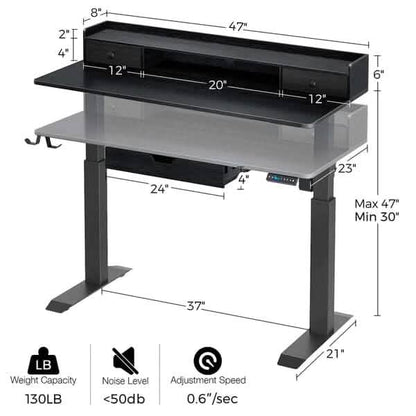 Rolanstar Single Motor Free Standing Electric Height Adjustable Desk