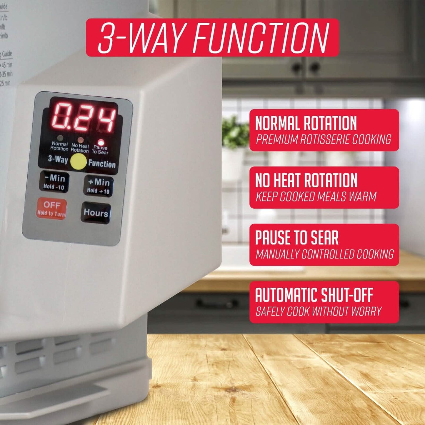 Ronco Digital Rotisserie Oven, Platinum Digital Design, Large Capacity