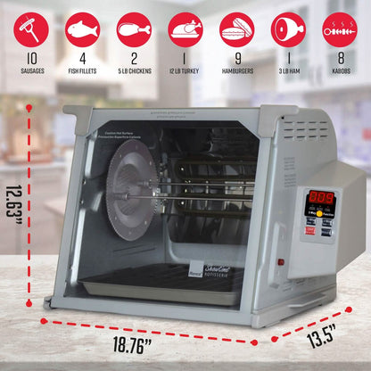 Ronco Digital Rotisserie Oven, Platinum Digital Design, Large Capacity
