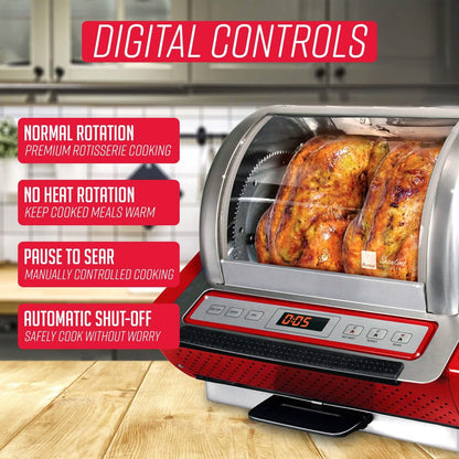 Ronco EZ-Store Rotisserie Oven, Large Capacity (15lbs) Countertop Oven
