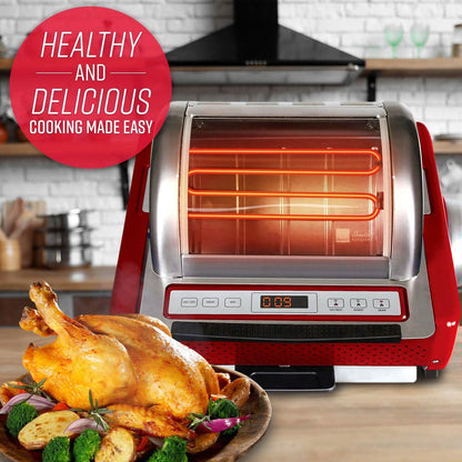 Ronco EZ-Store Rotisserie Oven, Large Capacity (15lbs) Countertop Oven