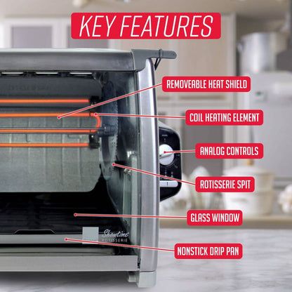 Ronco Modern Rotisserie Oven, Large Capacity (15lbs) Countertop Oven
