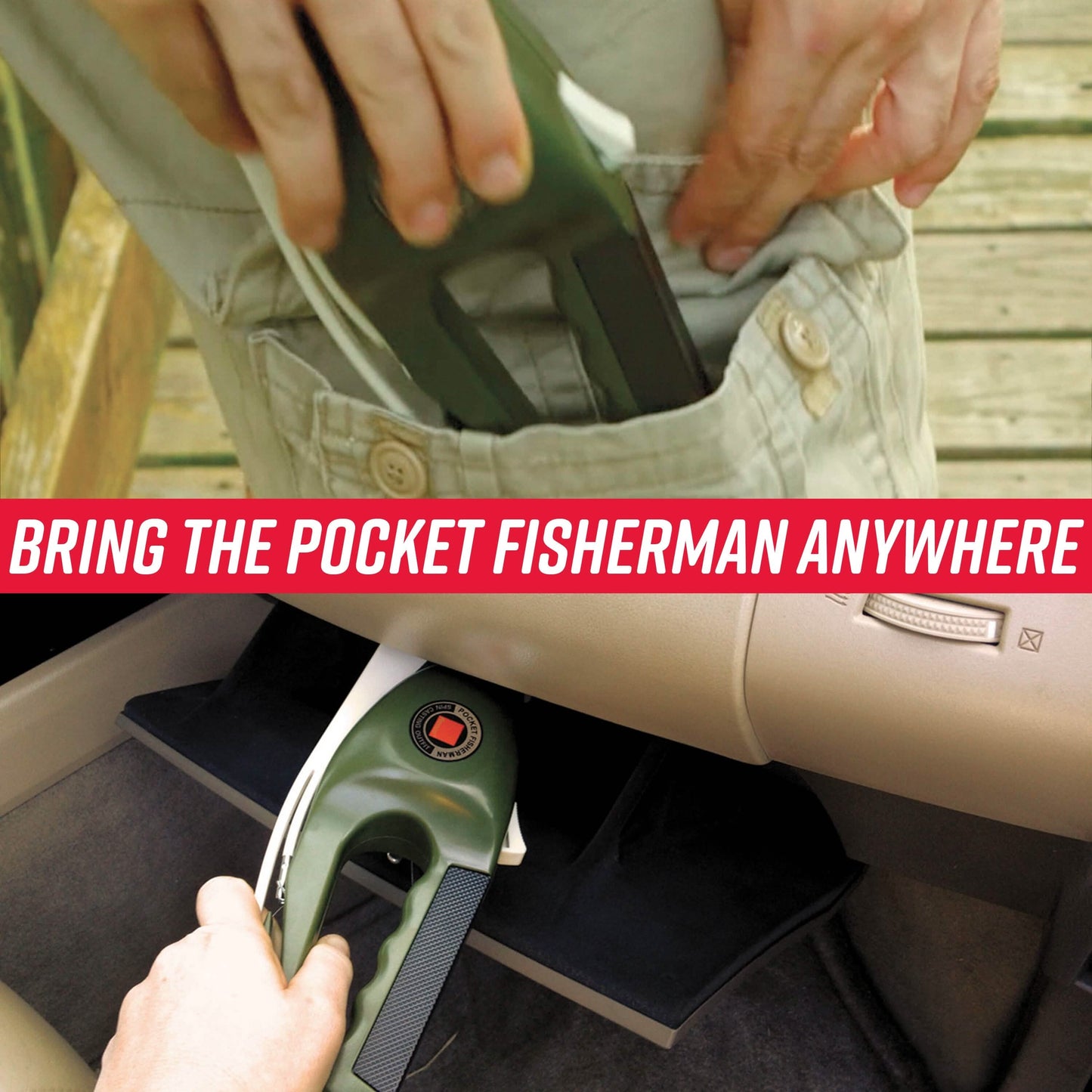 Ronco Pocket Fisherman, Portable Fishing Rod, Foldable Compact Design