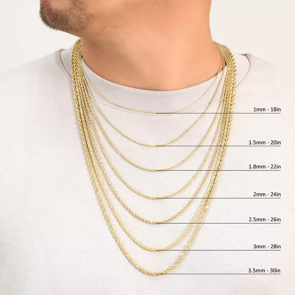 Rope Chain in Yellow Gold - 2mm