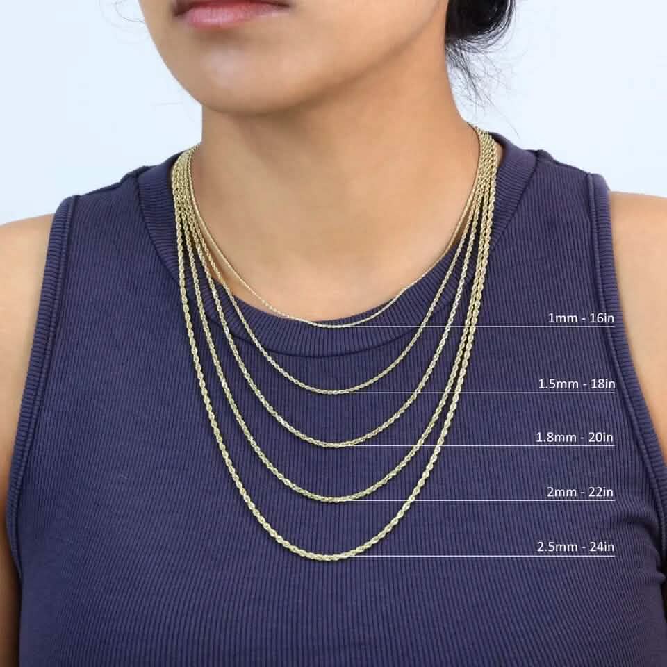 Rope Chain in Yellow Gold - 2mm