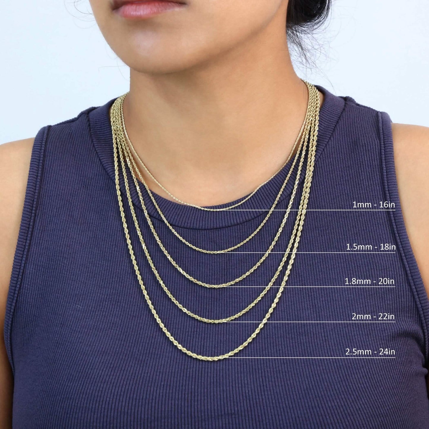 Rope Chain in Yellow Gold - 3mm