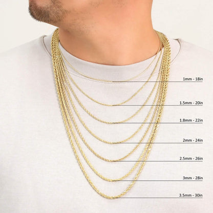Rope Chain in Yellow Gold - 3mm