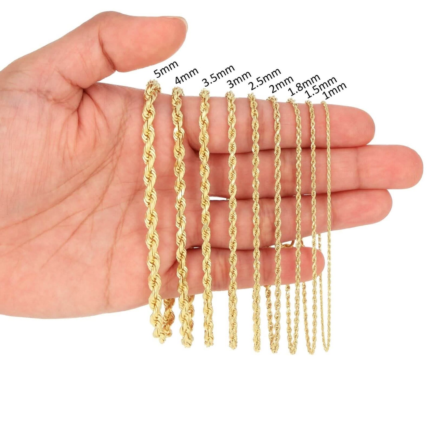 Rope Chain in Yellow Gold - 3mm