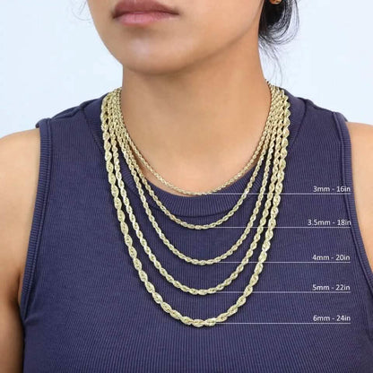Rope Chain in Yellow Gold - 4mm