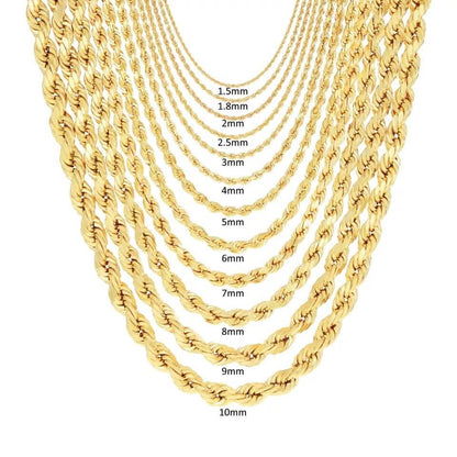 Rope Chain in Yellow Gold - 4mm