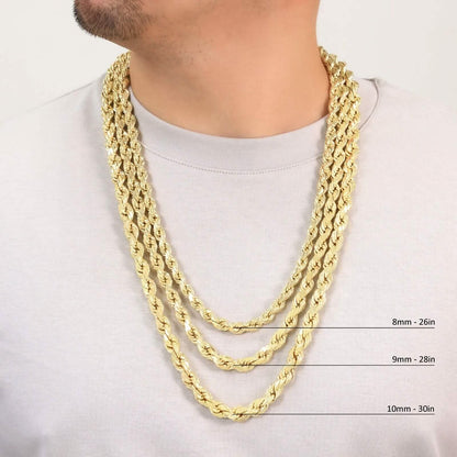 Rope Chain in Yellow Gold - 7mm
