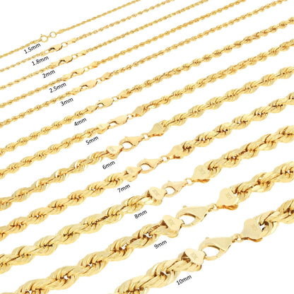 Rope Chain in Yellow Gold - 7mm