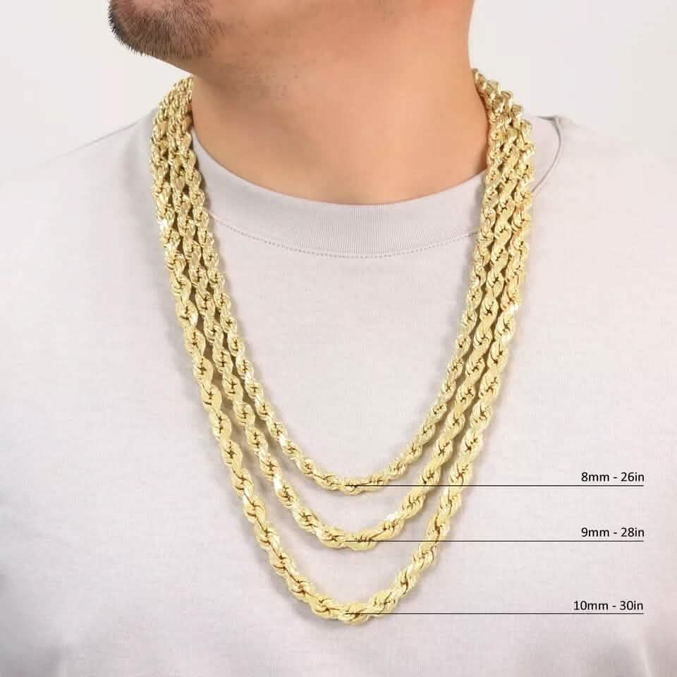 Rope Chain in Yellow Gold - 8mm