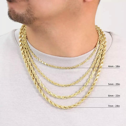 Rope Chain in Yellow Gold - 8mm