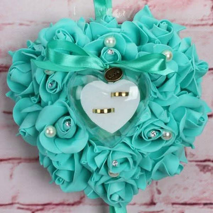 Rose Pillow Heart Cushion Ring Holder