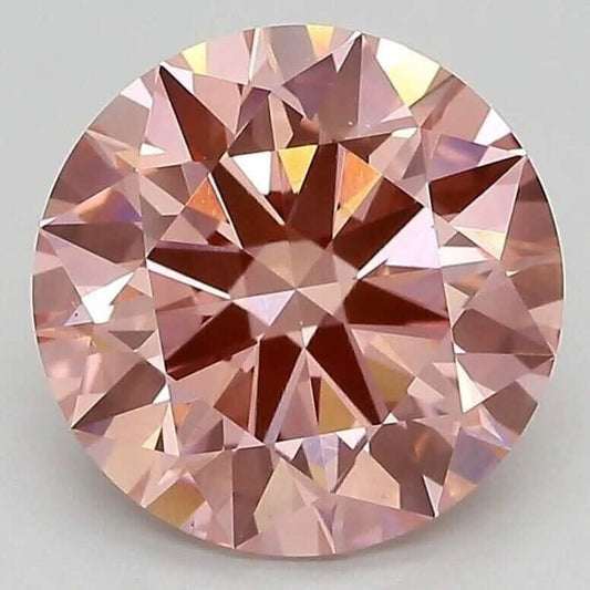 Round 3.25 ct Fancy Intense Pink VS1 IGI Certified Lab Grown HPHT Diamond Round