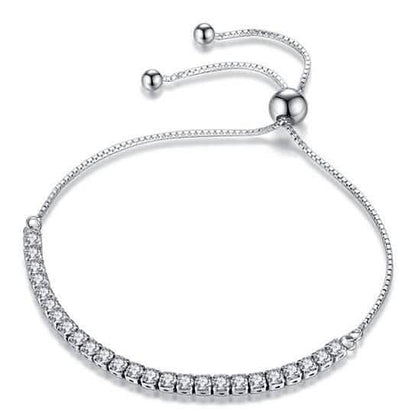 Round Cut Swarovski Elements Crystal Adjustable Tennis Bracelet