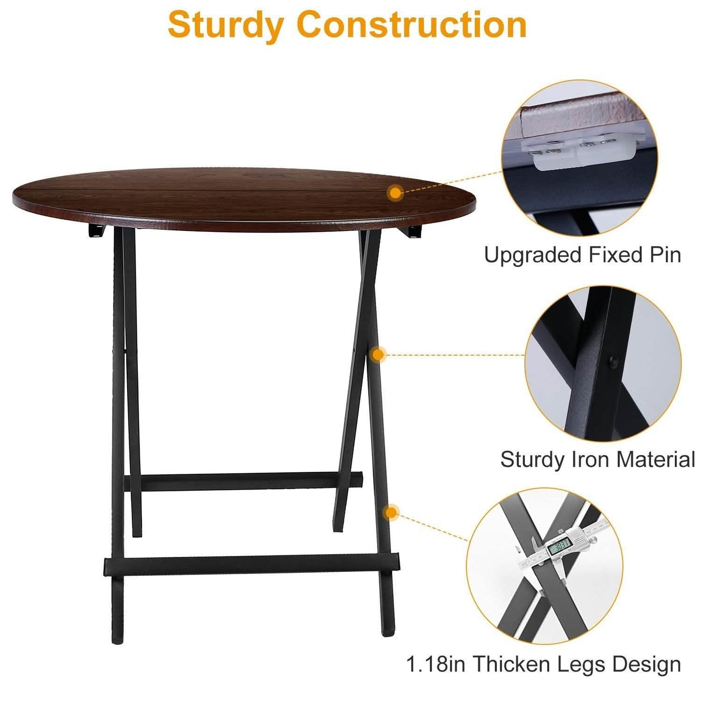 Round High Top Folding Table