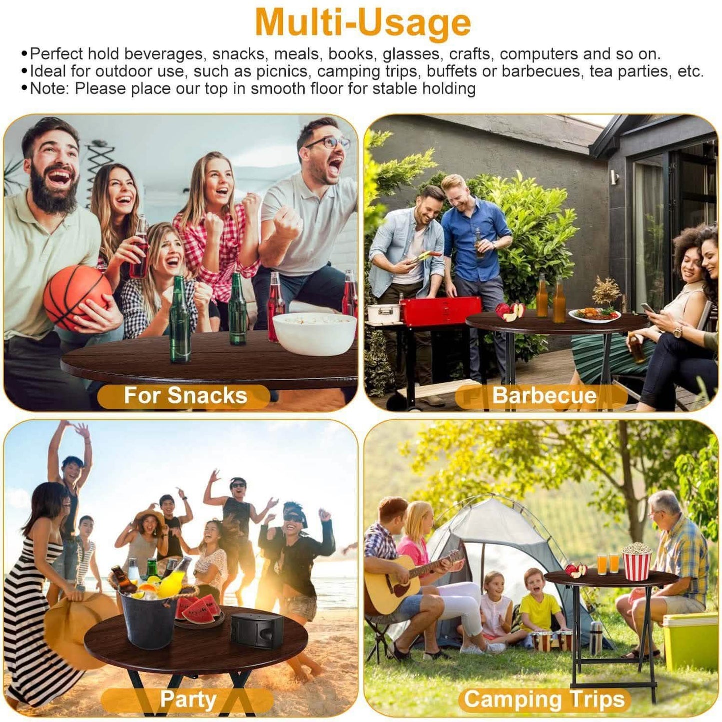 Round High Top Folding Table