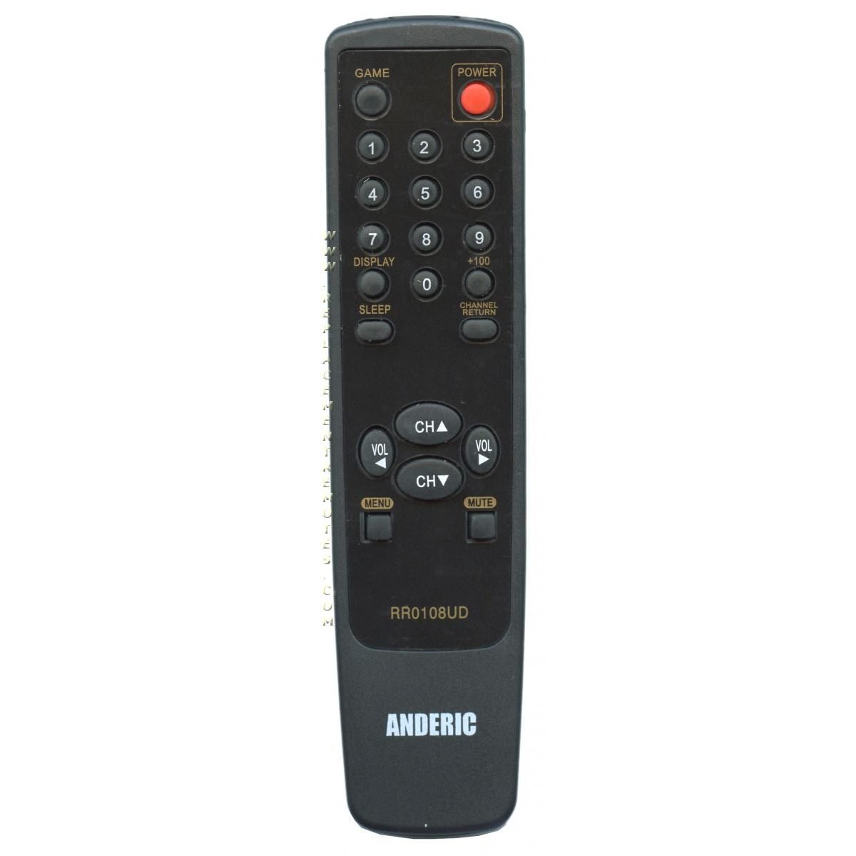 Anderic RR0108UD Standard CRT TV Remote Control for Funai, Emerson, Sylvania, Symphonic & White-Westinghouse TVs - RR0108UD