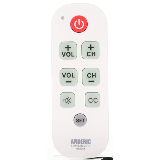 Anderic RR1004 Simple Big Button 1-Device TV Universal Remote Control