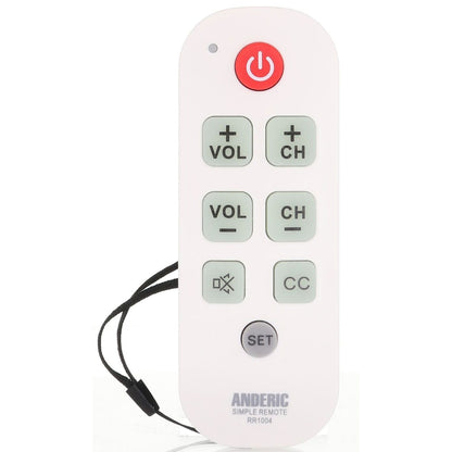 Anderic RR1004 Simple Big Button 1-Device TV Universal Remote Control